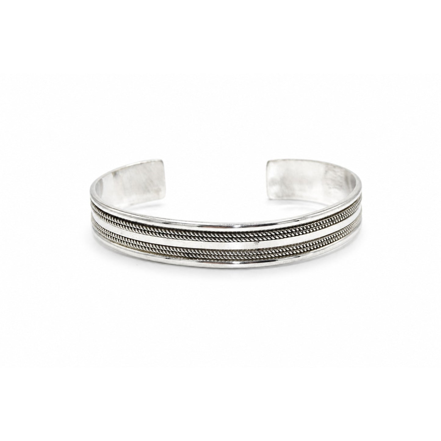 Twisted Rope Cuff Oxidized Bangle