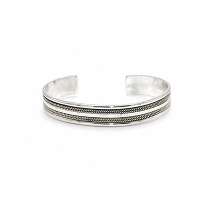 Twisted Rope Cuff Oxidized Bangle