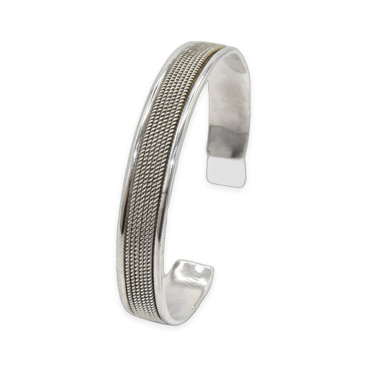 Twisted Rope Cuff Oxidized Bangle