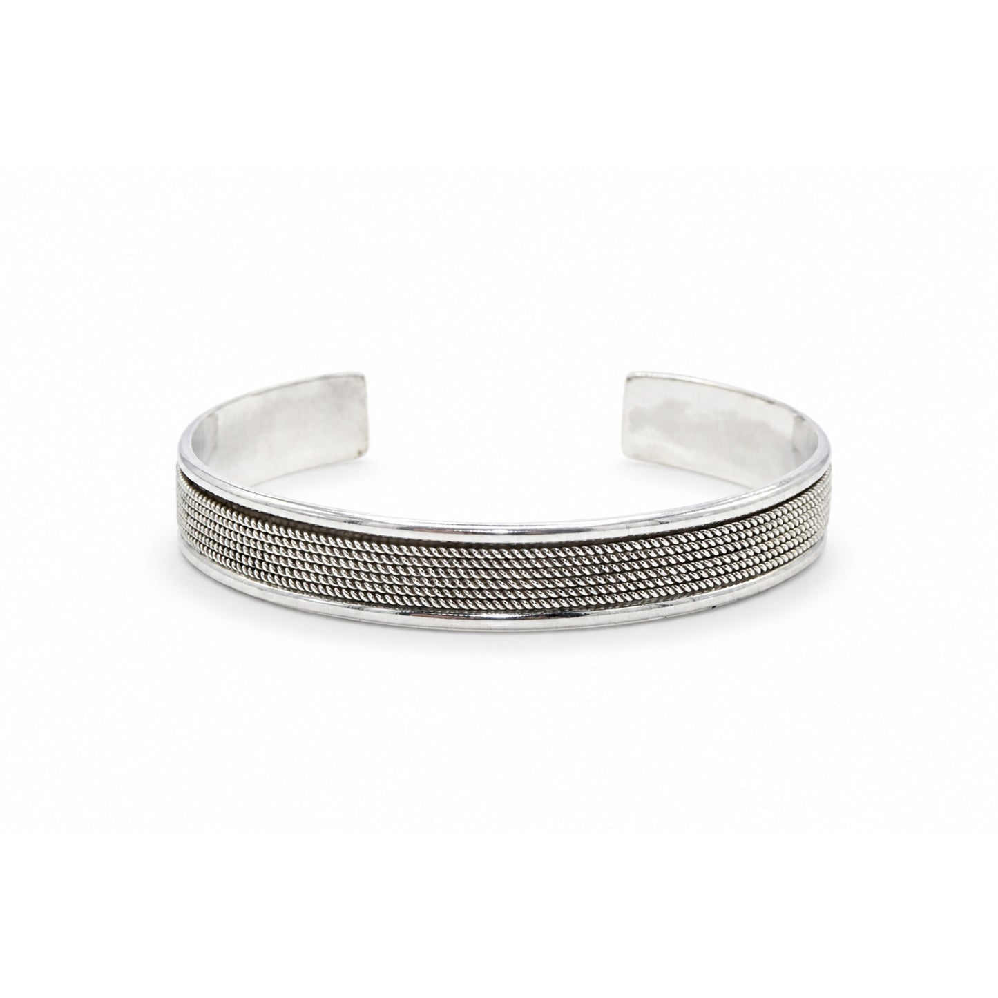 Twisted Rope Cuff Oxidized Bangle