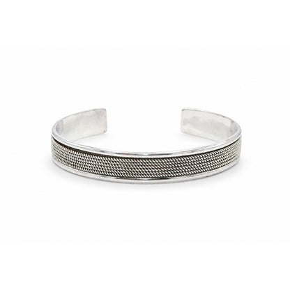 Twisted Rope Cuff Oxidized Bangle