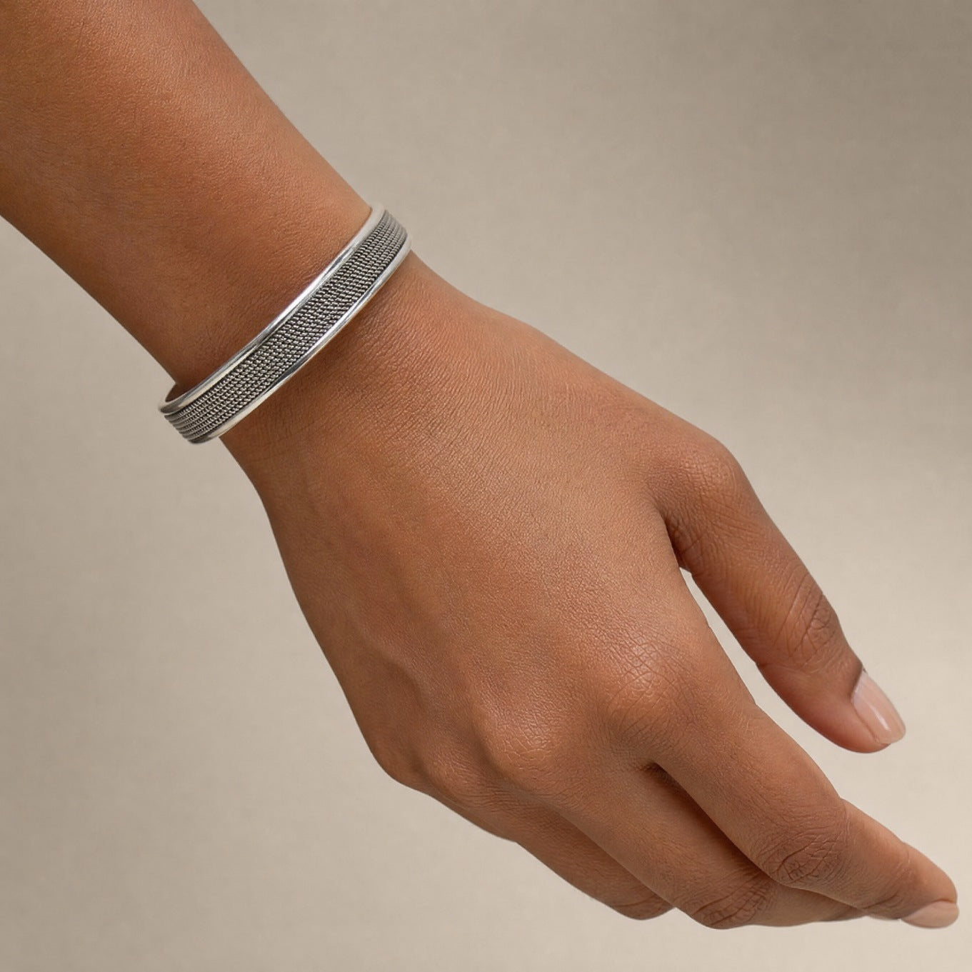 Twisted Rope Cuff Oxidized Bangle