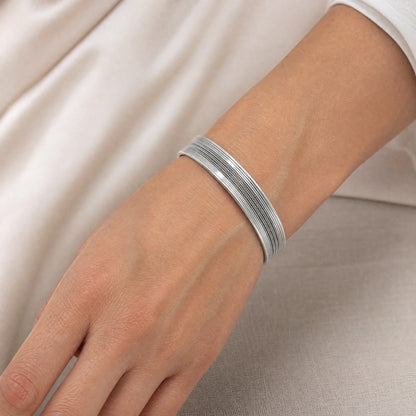 Woven Rope Cuff Oxidized Bangle