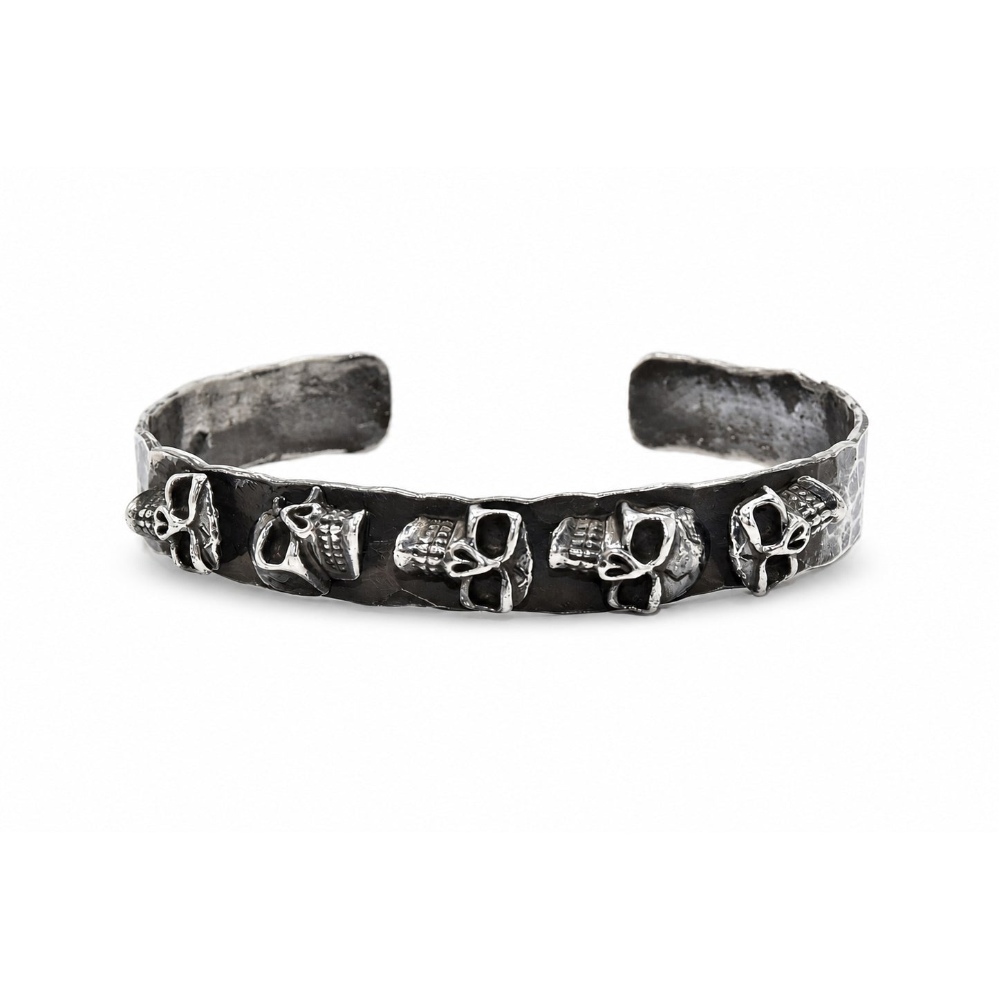 Skull Row Cuff Oxidized Bangle