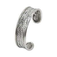 Woven Herringbone Cuff Oxidized Bangle image