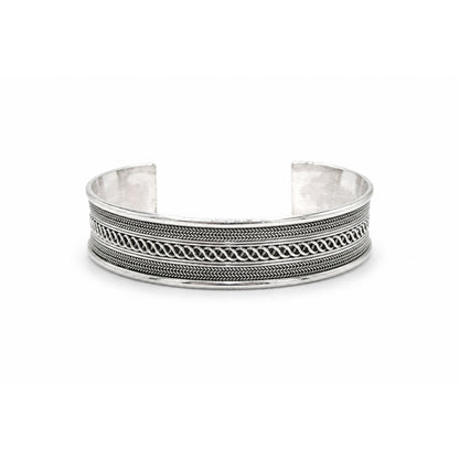 Braided Rope Weave Oxidized Bangle