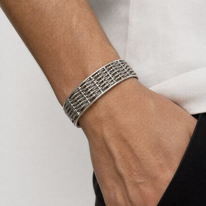 Woven Rope Lattice Oxidized Bangle