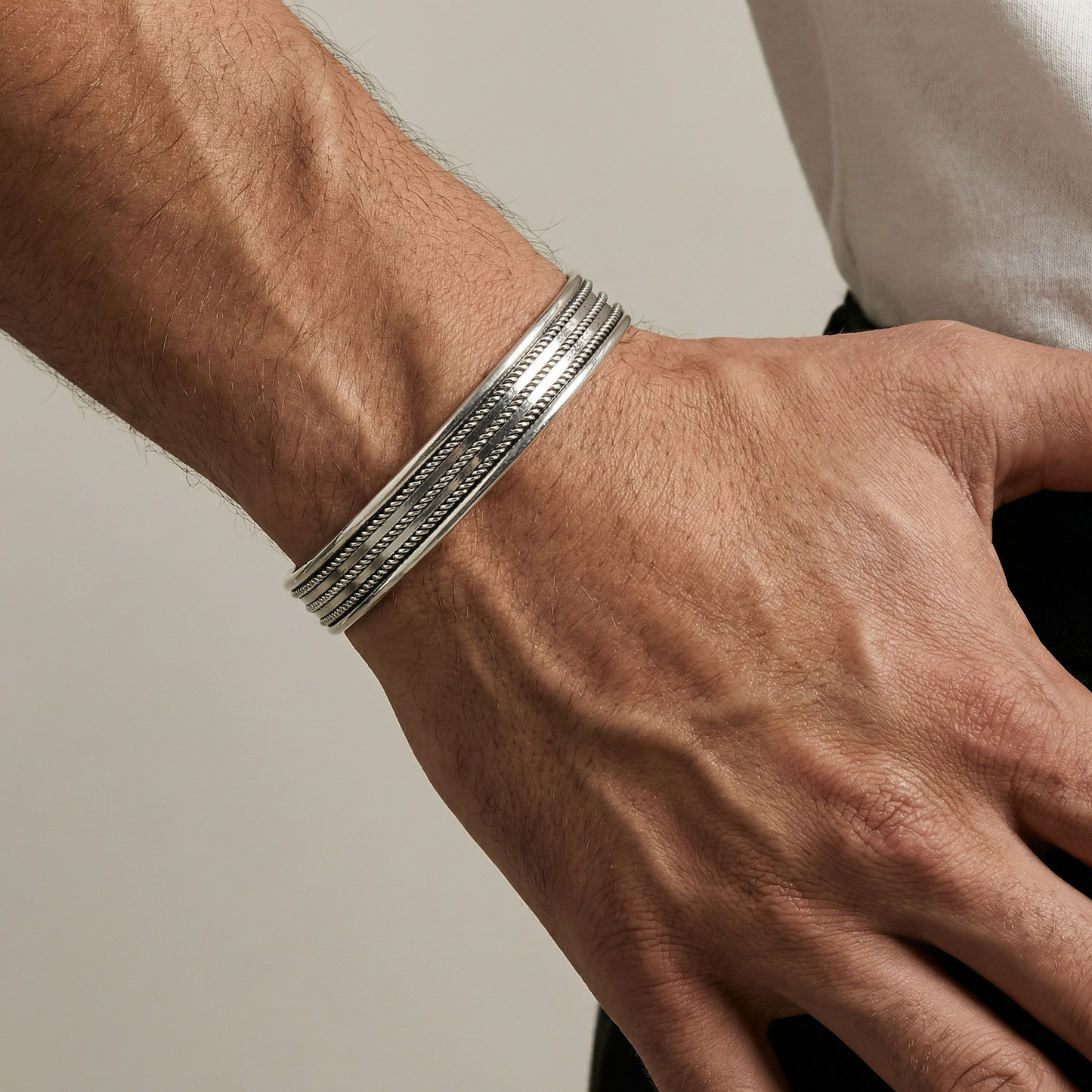 Triple Rope Oxidized Bangle