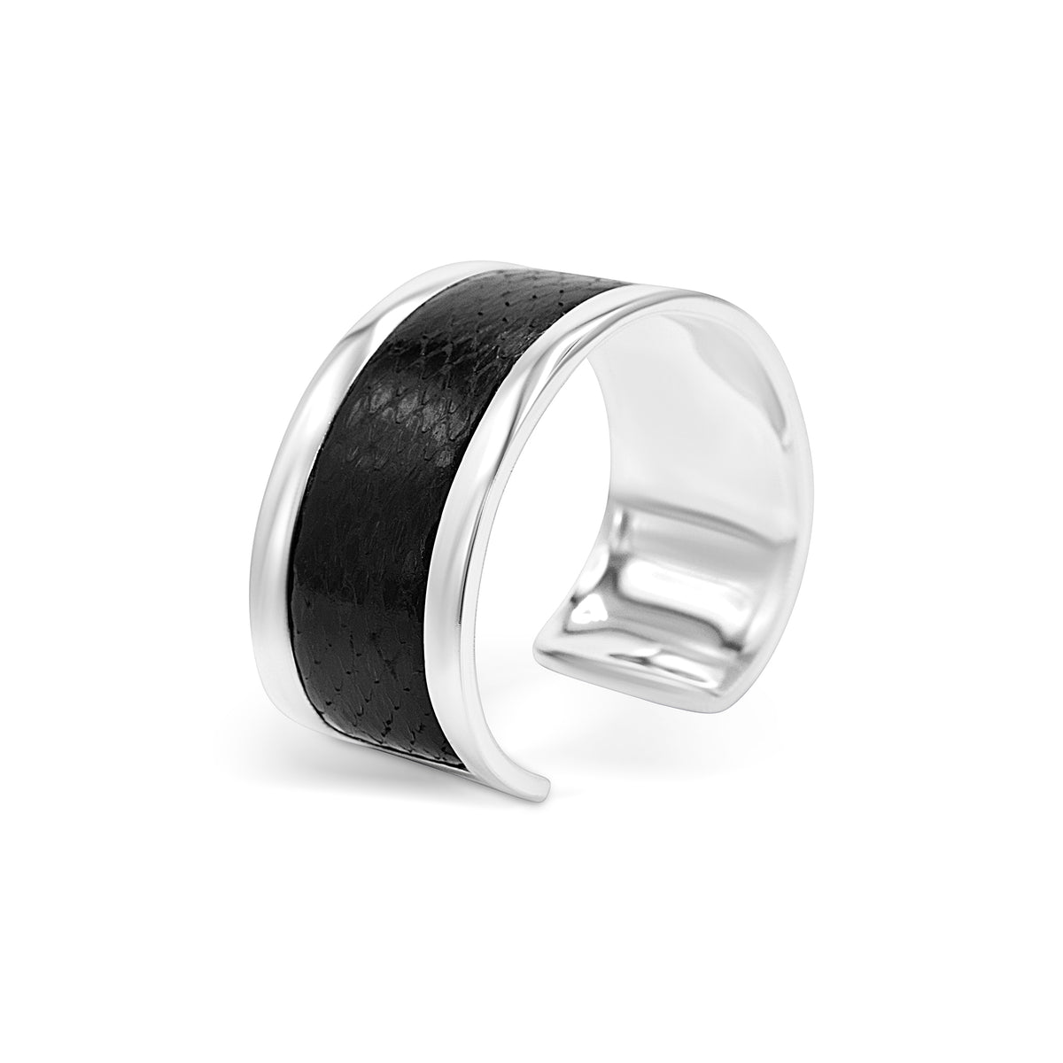 Open Cuff Center Panel Plain Bangle