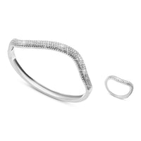 Fluid Wave Pavé Bangle & Ring Set image