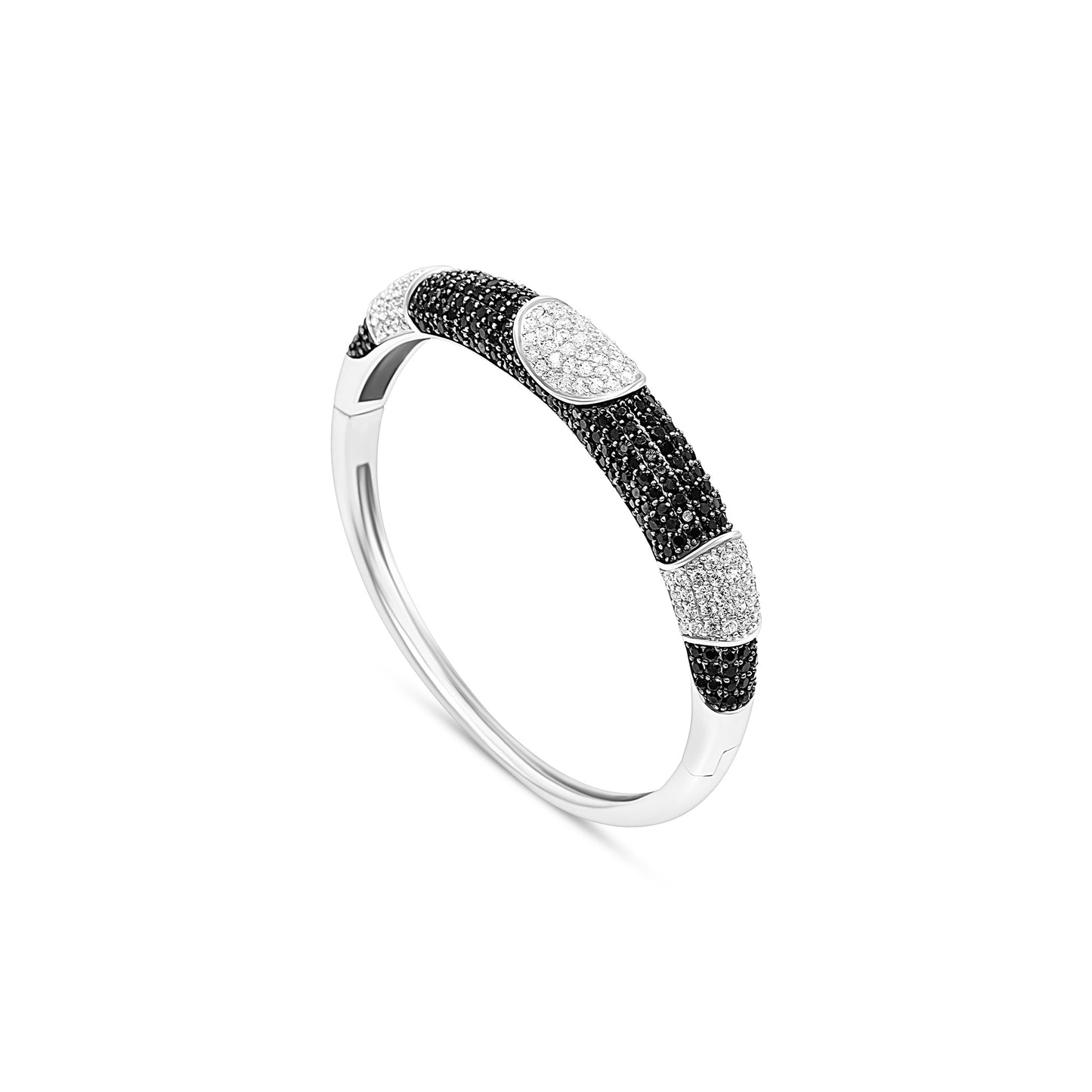 Contrast Pavé B&W Oval Statement Bangle