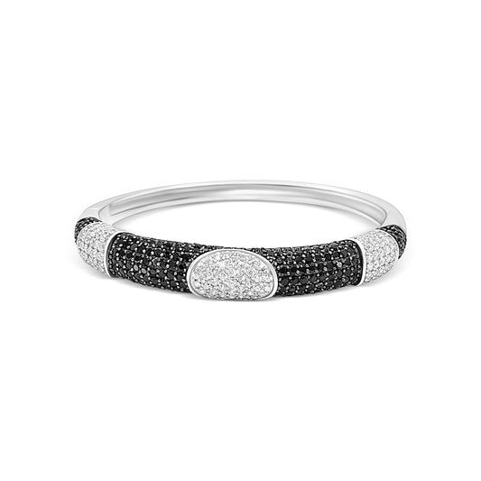 Contrast Pavé B&W Oval Statement Bangle