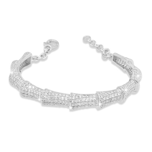 Curved Crystal Bangle Bracelet