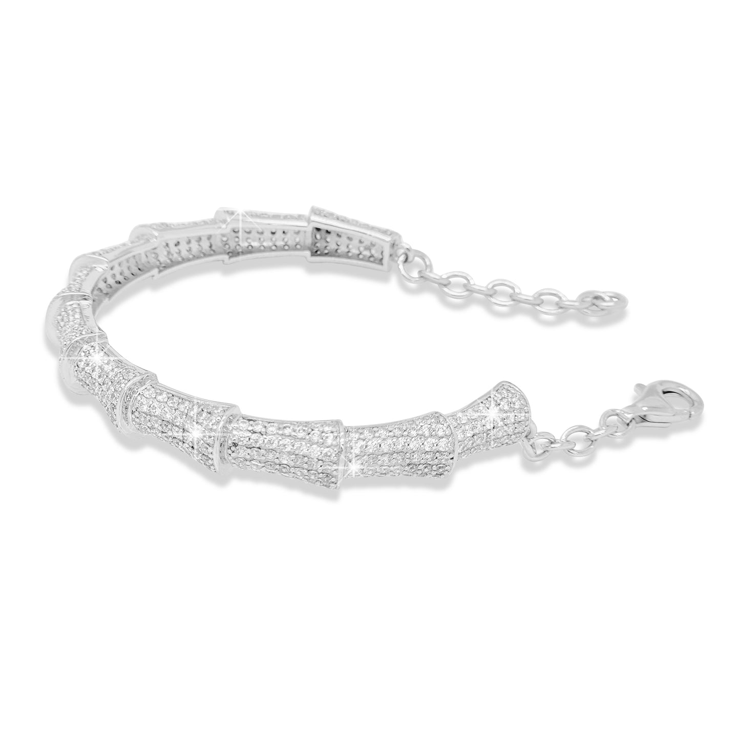 Curved Crystal Bangle Bracelet