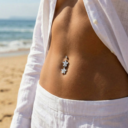 Snowflake Sparkle Belly Ring