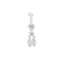 Boho Leaf Dangle Belly Ring image