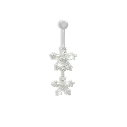 Snowflake Sparkle Belly Ring