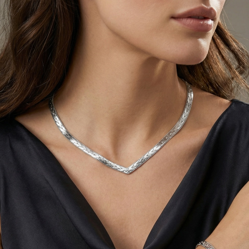 Silver Herringbone Chain