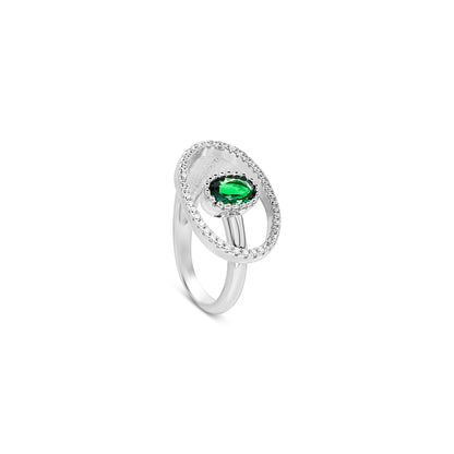 Emerald Halo Ring