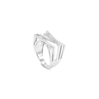 Striking Silver Zigzag Ring
