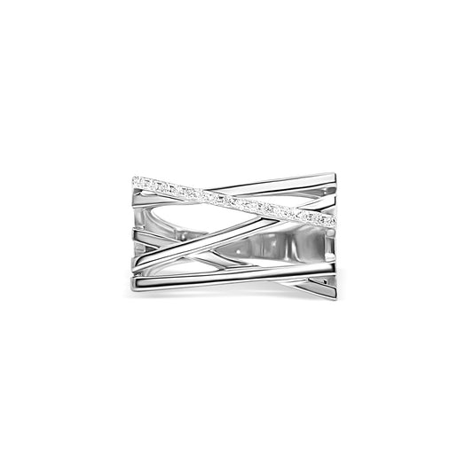 Striking Silver Zigzag Ring