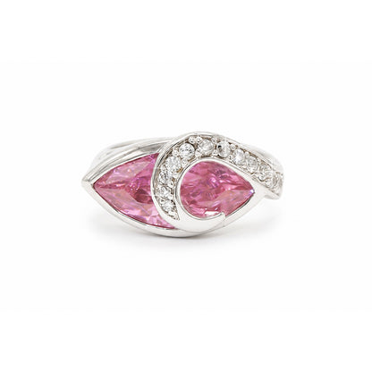 Teardrop Halo Cocktail Ring