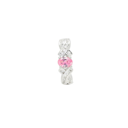 Radiant Twist Pink Zircon Ring