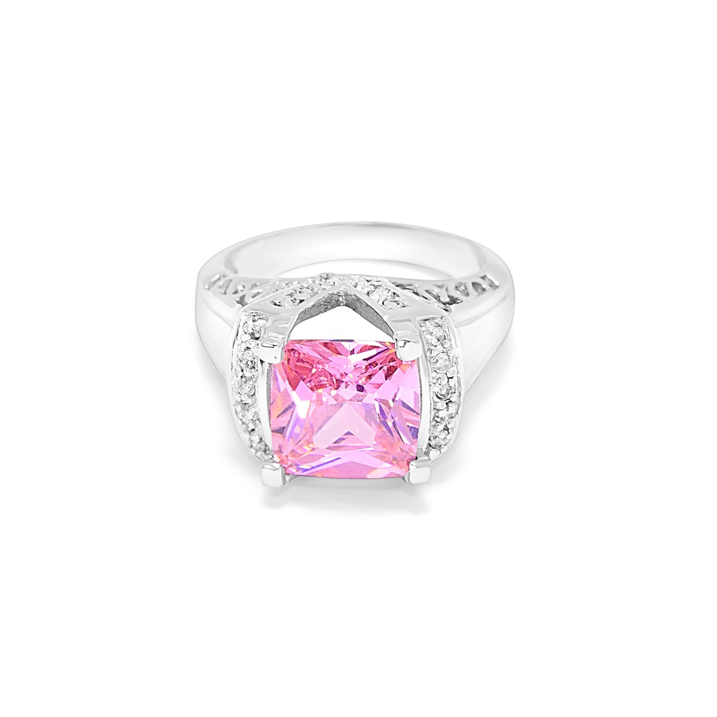 Elegance in Pink Silver Ring