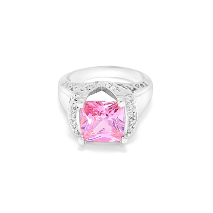 Elegance in Pink Silver Ring