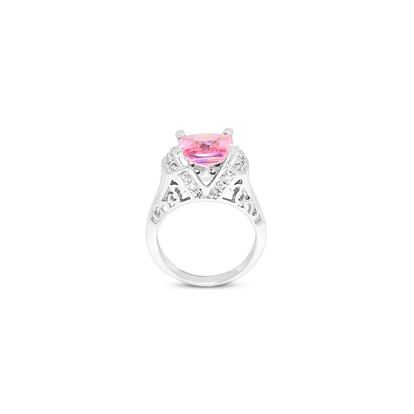 Elegance in Pink Silver Ring