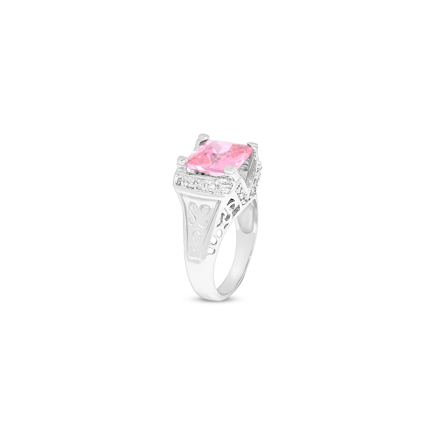 Elegance in Pink Silver Ring