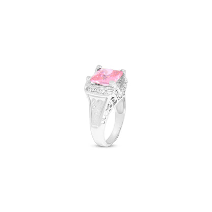 Elegance in Pink Silver Ring