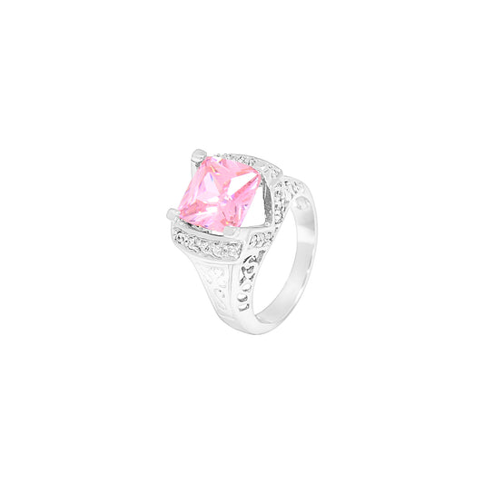 Elegance in Pink Silver Ring