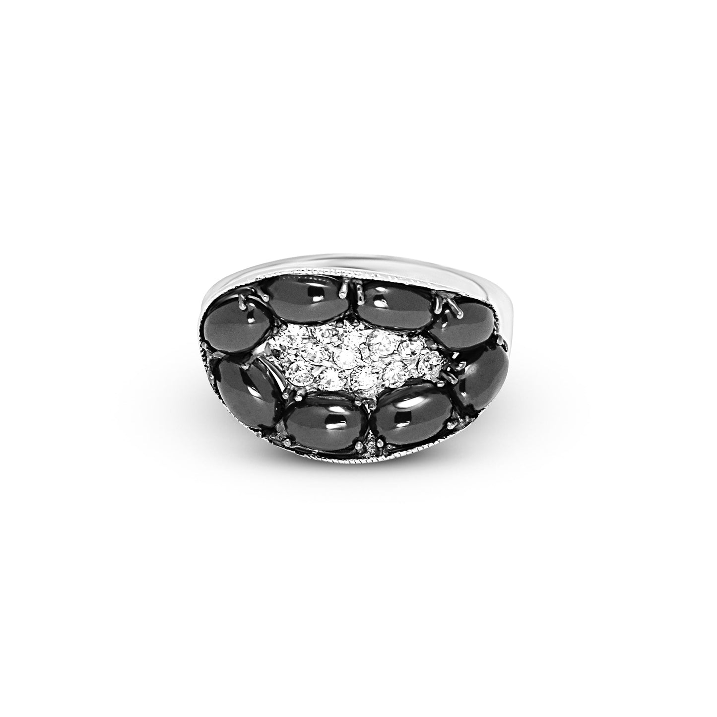 Elegant Black Zircon Statement Ring