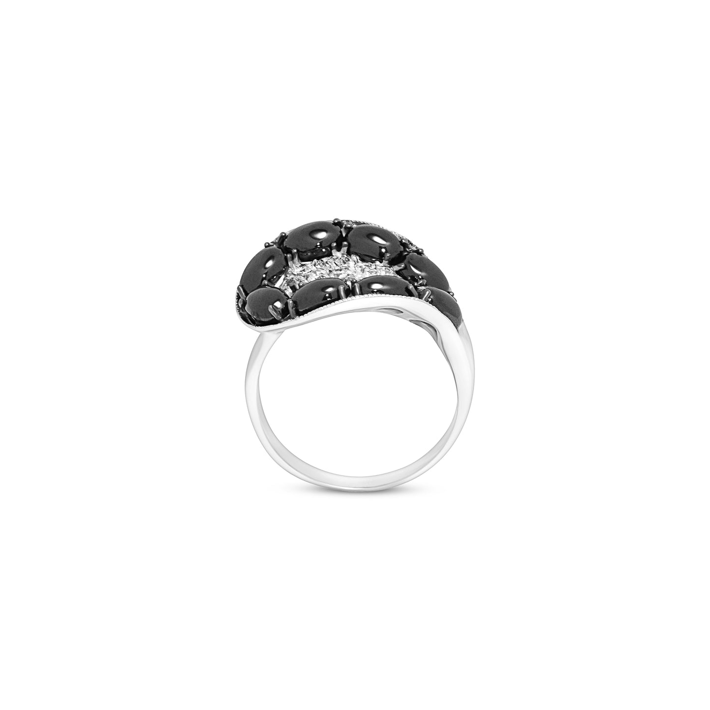Elegant Black Zircon Statement Ring