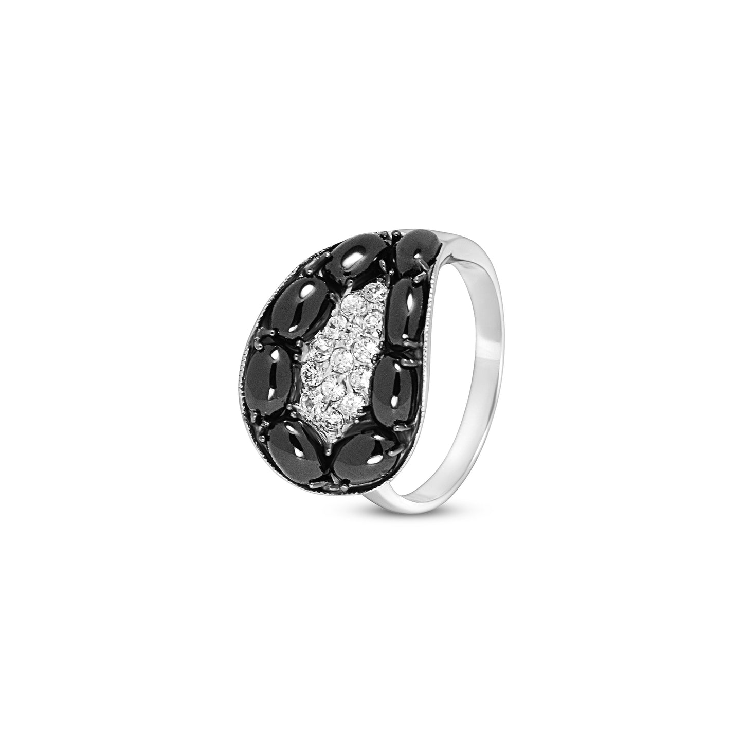 Elegant Black Zircon Statement Ring