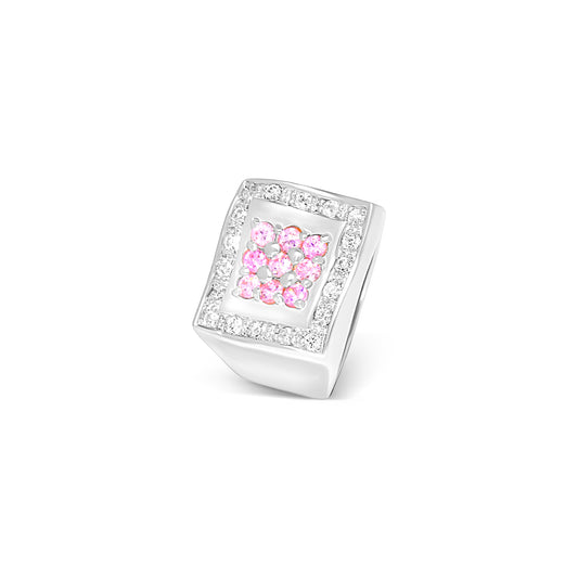 Elegant Pink Zircon Silver Ring