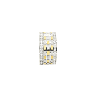 Silver&Gold Fusion - Brick pattern ring