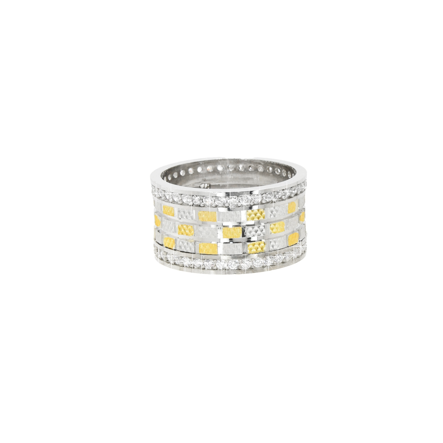 Silver&Gold Fusion - Brick pattern ring