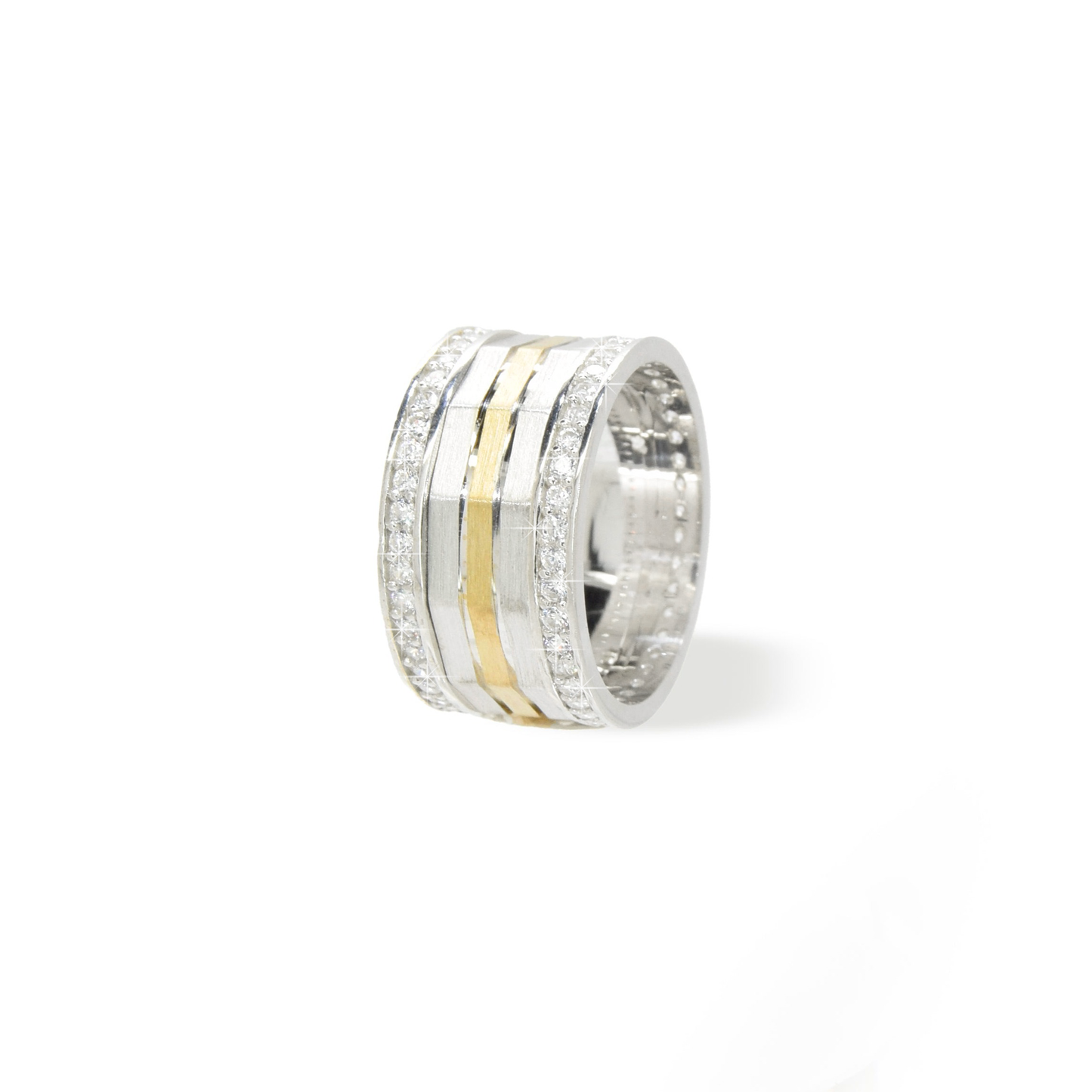 Silver&Gold Fusion - Geometric Ring