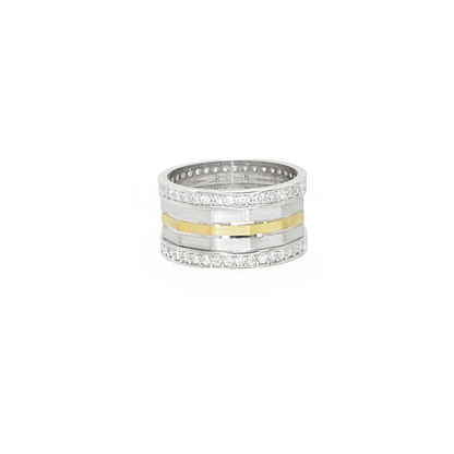 Silver&Gold Fusion - Geometric Ring