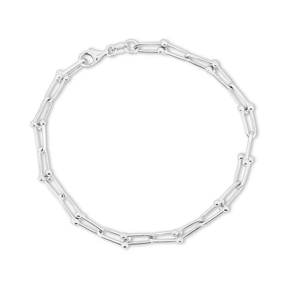 Modern Link Sterling Silver Bracelet