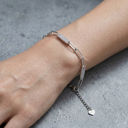 Pavé Paperclip Link Bracelet