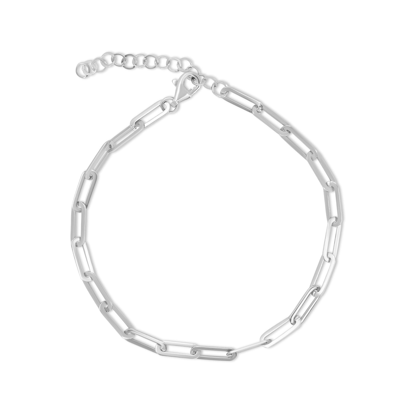 Silver Paperclip Chain Bracelet