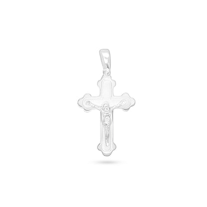 Trilobed Dual-Tone Crucifix Pendant