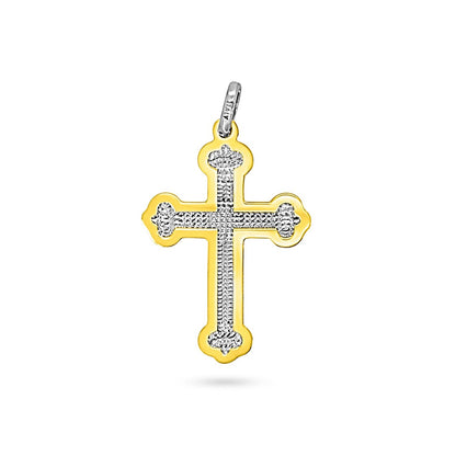 Golden Frame Trefoil Textured Cross