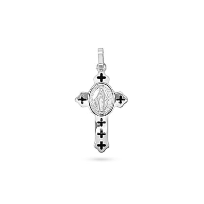 Marian Medal Cross with Cross Enamel Pattern