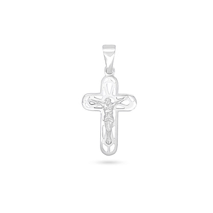 Soft Sunburst Perforated Crucifix Pendant