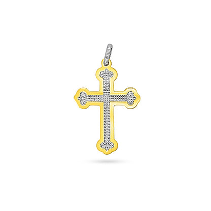 Golden Frame Trefoil Textured Cross
