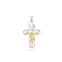Curved with Gold Crucifix Pendant image